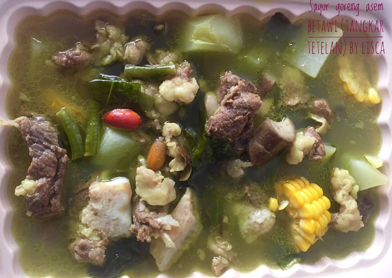 Sayur goreng asem betawi (tangkar & tetelan)
