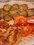 Calabacín y pollo a la plancha