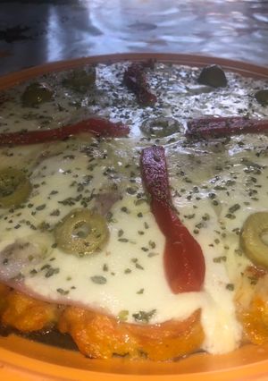 Una foto de Pizza saludable (Masa de calabaza) keto 🍕