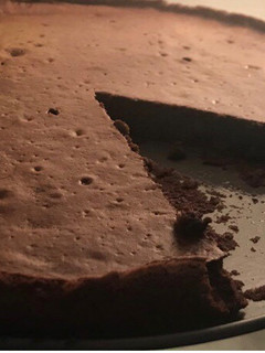 A picture of Flour-less chocolate cake.