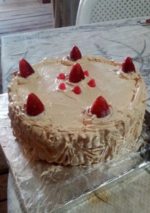 Una foto de Postre frutillas