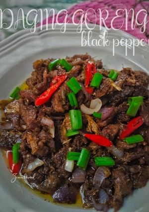 Gambar Daging goreng black pepper