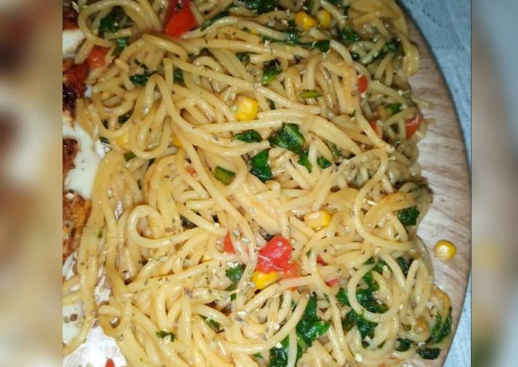 Italian Chicken Spaghetti Recipe By Kiran Asghar Cookpad