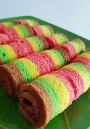 Foto resep Rainbow cake mini roll