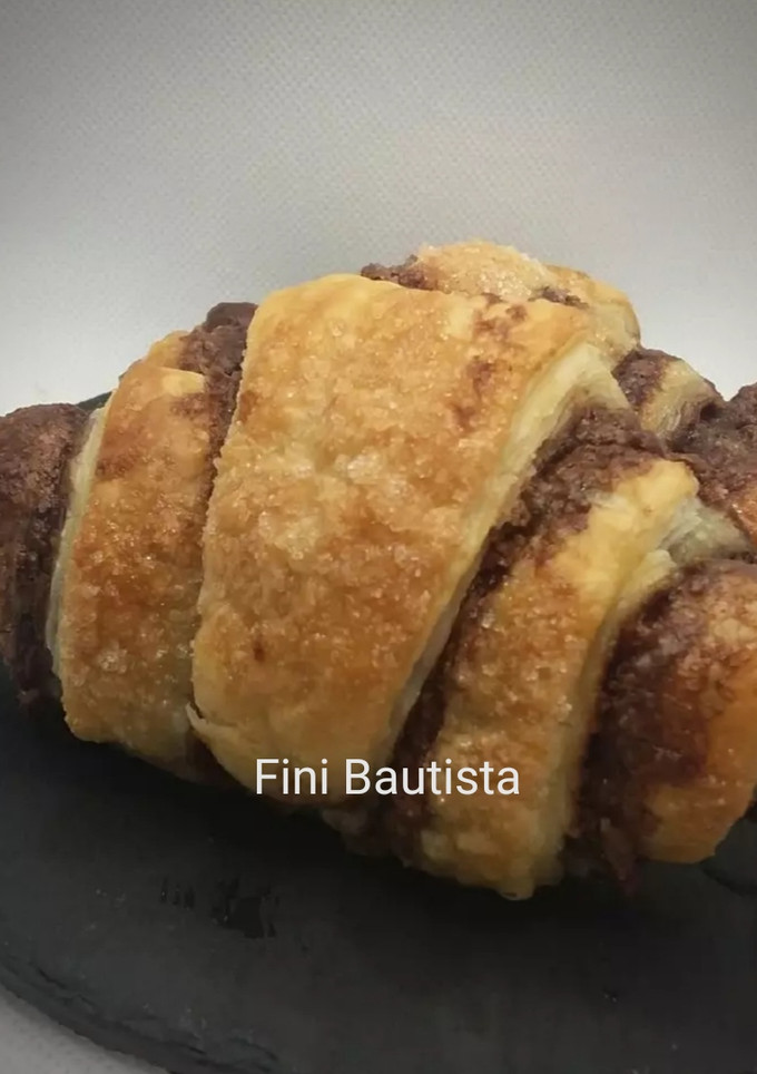 Una foto de Cruasanes rellenos de crema de cacao