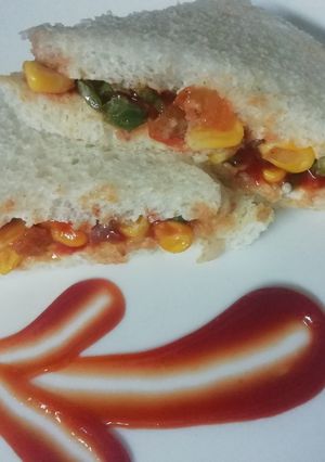 A picture of Corn sandwich.