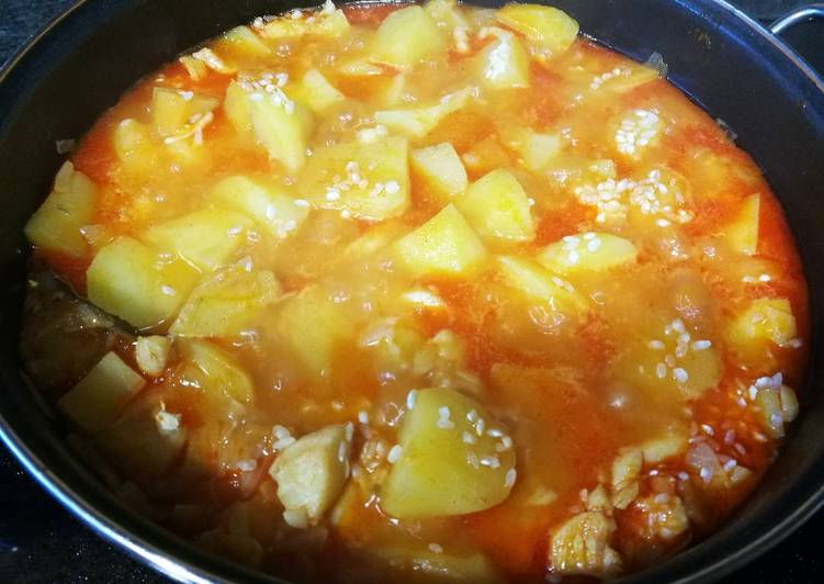 Patatas con bacalao y arroz