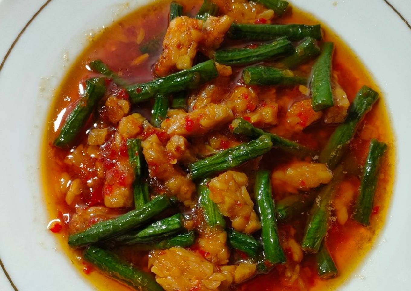 Tumis Tempe Kacang Panjang Balado