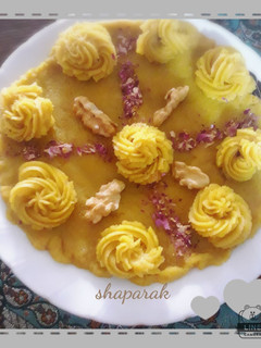 عکسی از دستور حلوای زعفرانی