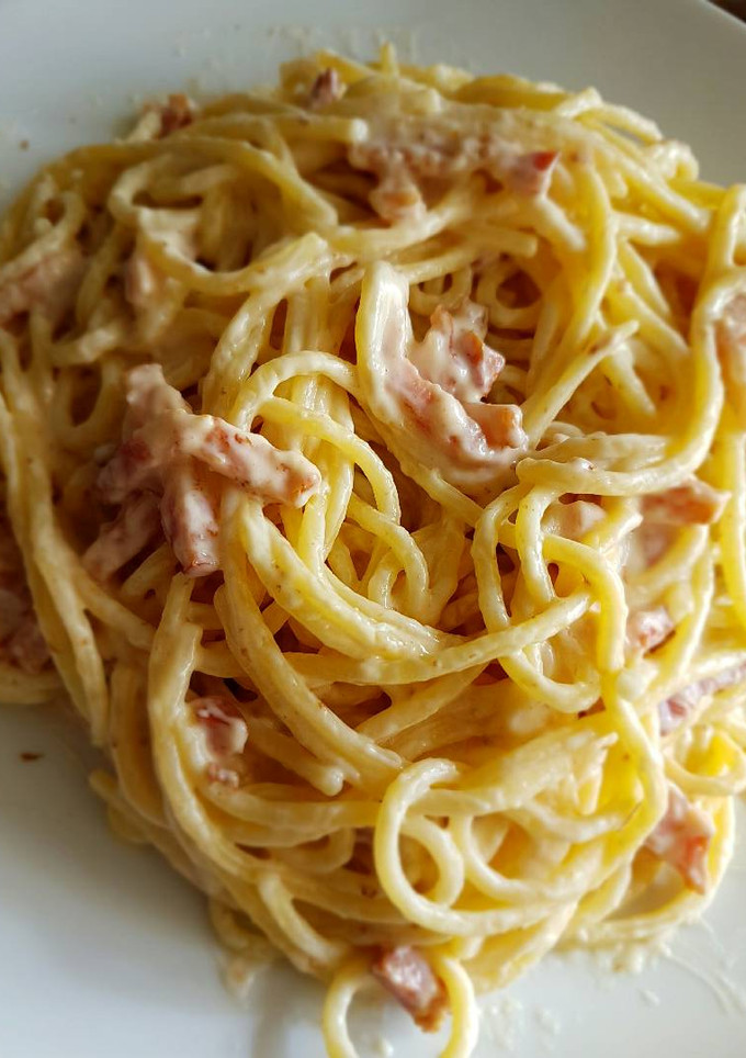 Una foto de Espaguetis carbonara
