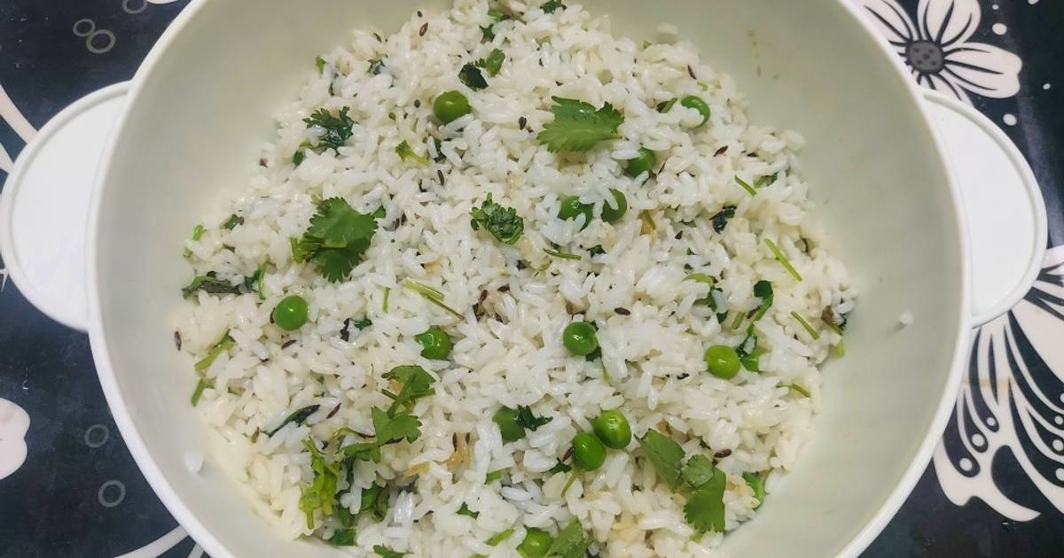 Green Peas Jeera Rice Recipe by Kumkum Chatterjee Cookpad