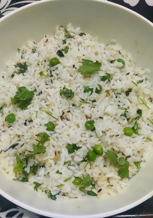 A picture of Green Peas Jeera Rice.