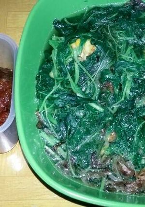 Foto resep Sayur bayam jagung & sambal tomat