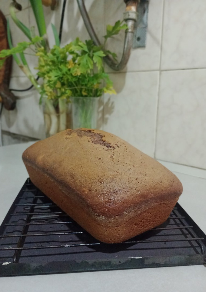 Una foto de Budín marmolado fácil de vainilla y chocolate
