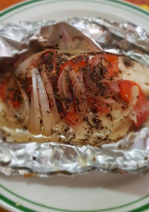 Una foto de Filete de pescado empapelado sencillo
