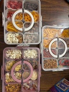 A picture of State testing snackle boxes.