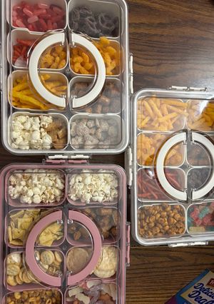 A picture of State testing snackle boxes.