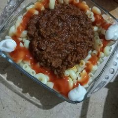 A picture of Keema pasta.