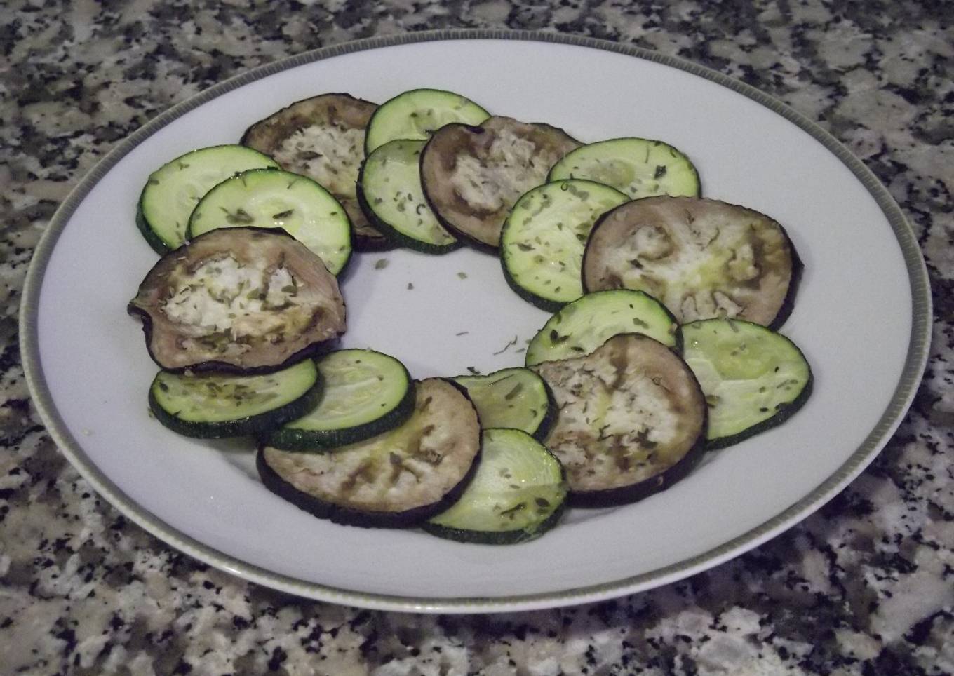 Calabacín y berenjena al óregano