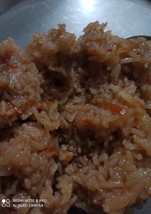A picture of Jaggery carrot rice.