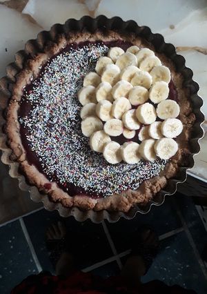 Una foto de Torta vegana de remolacha y bananas