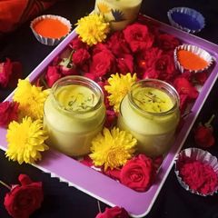 A picture of Kesar Thandai.