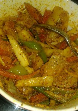 A picture of Gajar muli achar.