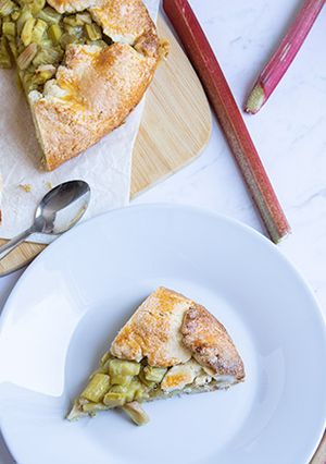 Une photo de Tarte rustique à la rhubarbe