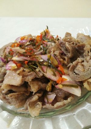 Foto resep Sliced beef (shortplate) sambal matah