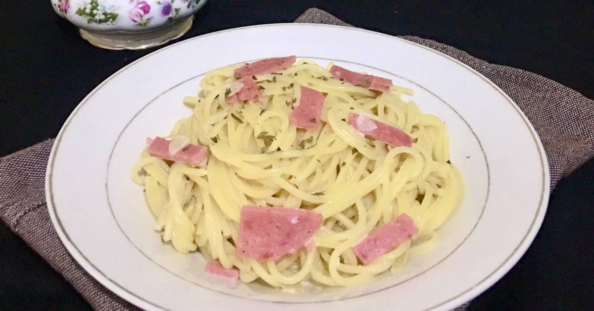 Resep Spaghetti carbonara (susu UHT) oleh Rim’s Kitchen Cookpad