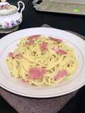Spaghetti carbonara (susu UHT)