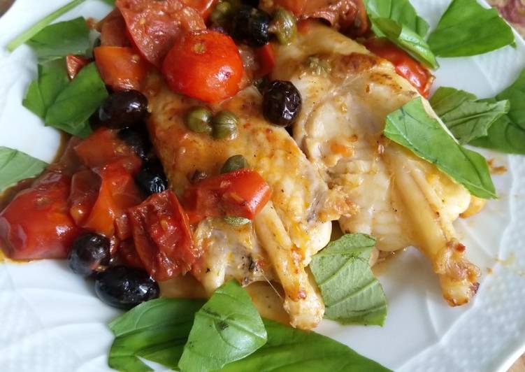 Rana pescatrice con pomodorini