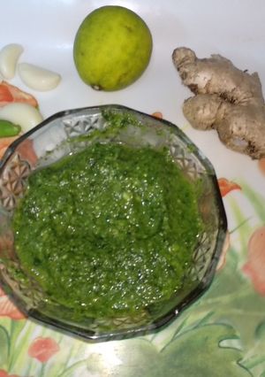 A picture of Green chutney.