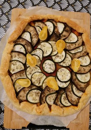 Une photo de Tarte courgette aubergine