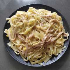 Fettuccine with Ham-レシピのメイン写真