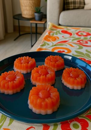 A picture of Agar Agar Strawberry Coconut Pudding.