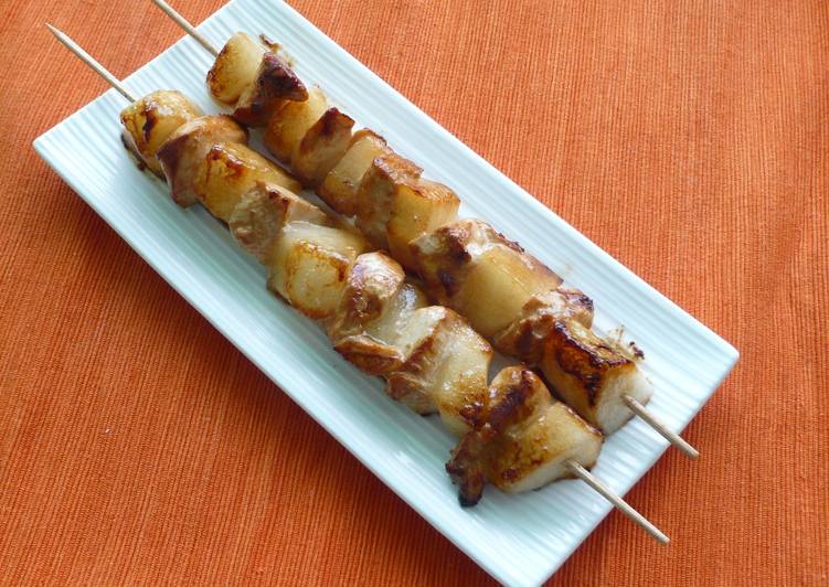 Brochetas de pollo y melón