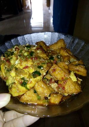 Foto resep Telur tahu masak pedas