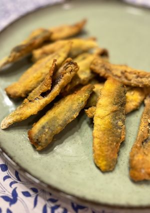 A picture of Air Fryer Fried Anchovies with Chickpea Flour.