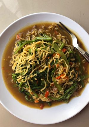 Foto resep Mie kangkung