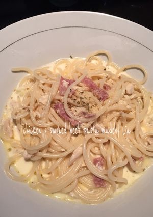 Foto resep Chicken & Smoked beef pasta