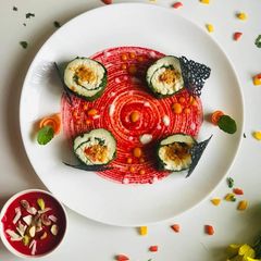 A picture of Paneer Spinach Roulade.
