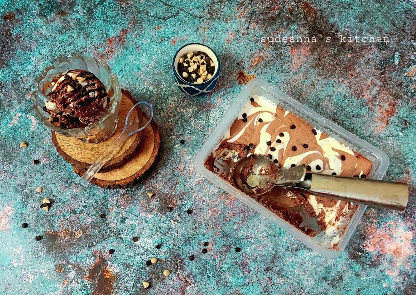 Choco-Coffee Marble Ice-cream