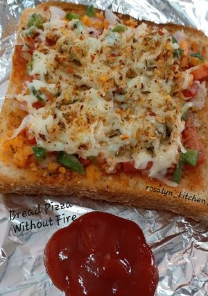 A picture of Bread Pizza Without Fire.