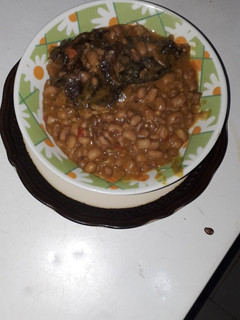 A picture of Beans with dryfish.