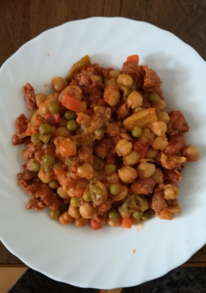 Una foto de Garbanzos con picadillo
