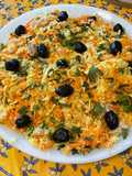 Couscous with Tuna, Vegetables, Mint, and Black Olives