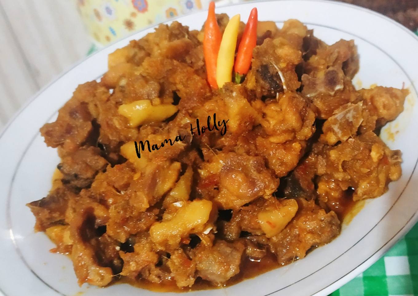 Rica-rica ayam merah/ayam petelur spesial khas dayak