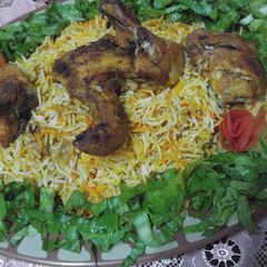A picture of Chicken Tikka Biryani Baghair Oil ke 😊😋.
