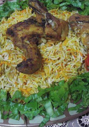 A picture of Chicken Tikka Biryani Baghair Oil ke 😊😋.